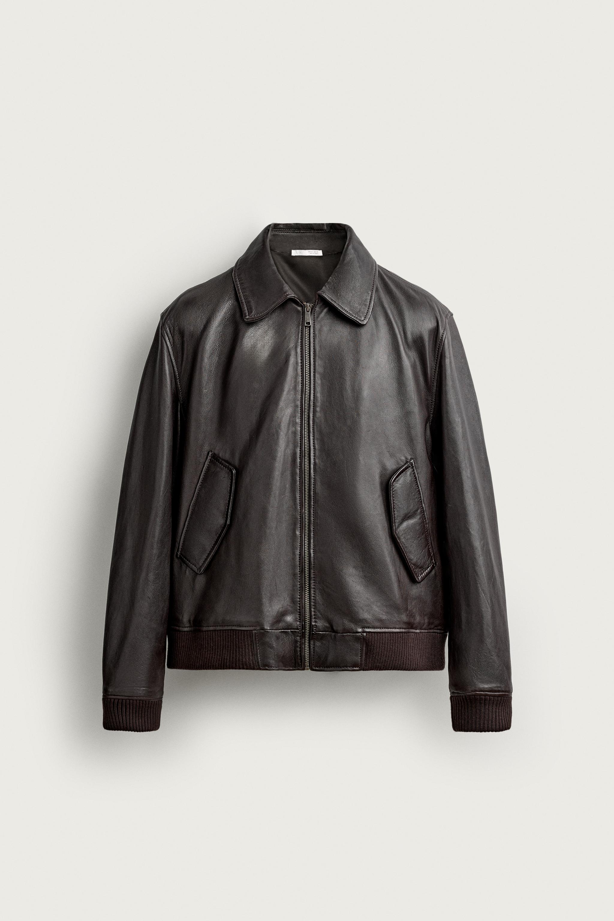 BLOUSON EN CUIR REGULAR FIT
